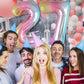 Rainbow Gradient Number 7 Balloon, 40 Inch Big Large Foil Number Balloons, Giant Mylar Number 7 Balloons For 7 Year Old Birthday