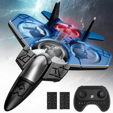 Bezgar Rc Fighter Airplane?F-22 Raptor Mini Drone Remote Control Jet Plane Stunt Drone For Adults & Kids Toy With Light Gift For