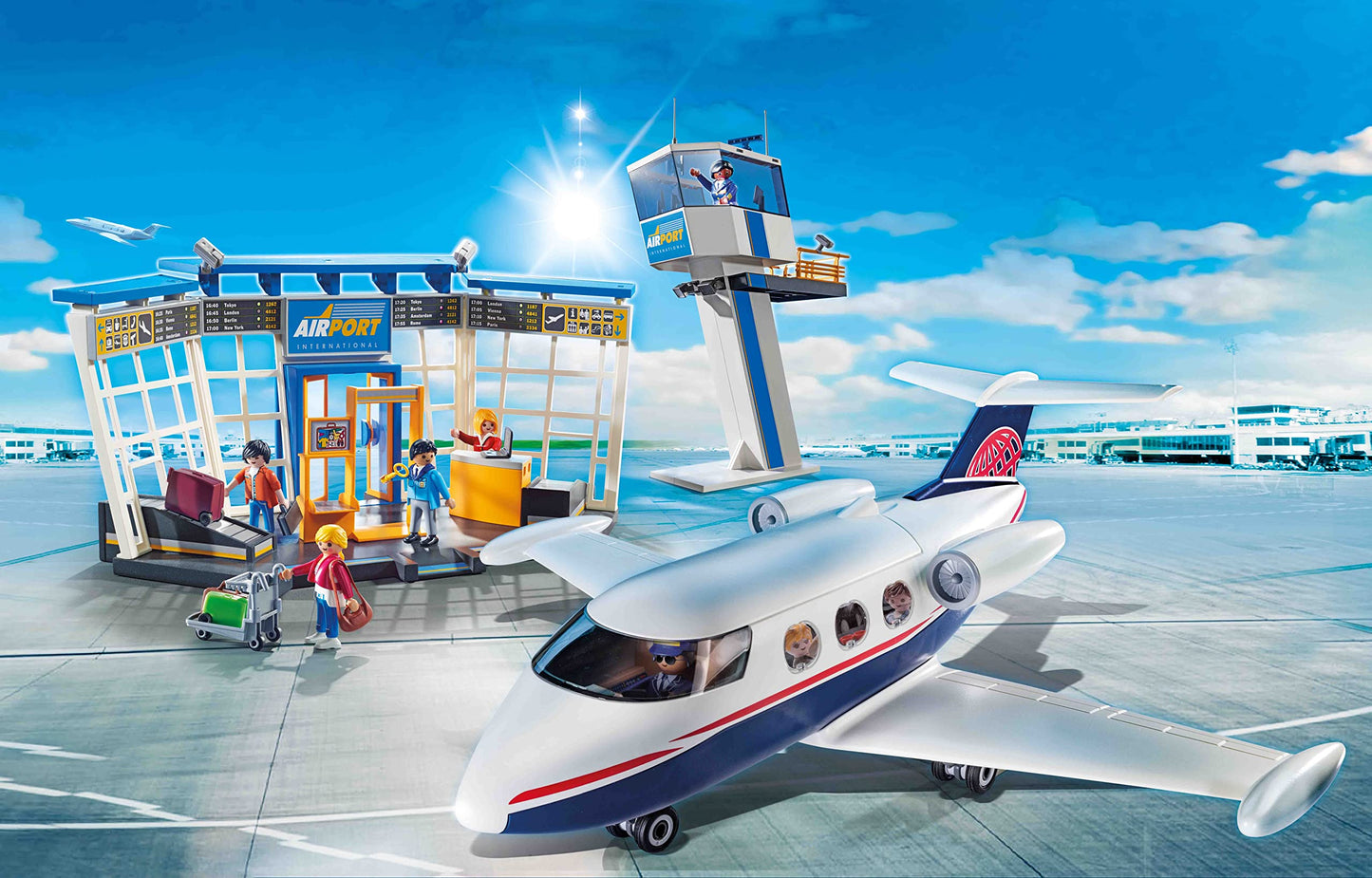 Playmobil City Action 71153 Airport Set with Airplane, Detachable Roof, Multicoloured, Ideal for Ages 4 and Up, Medium Size