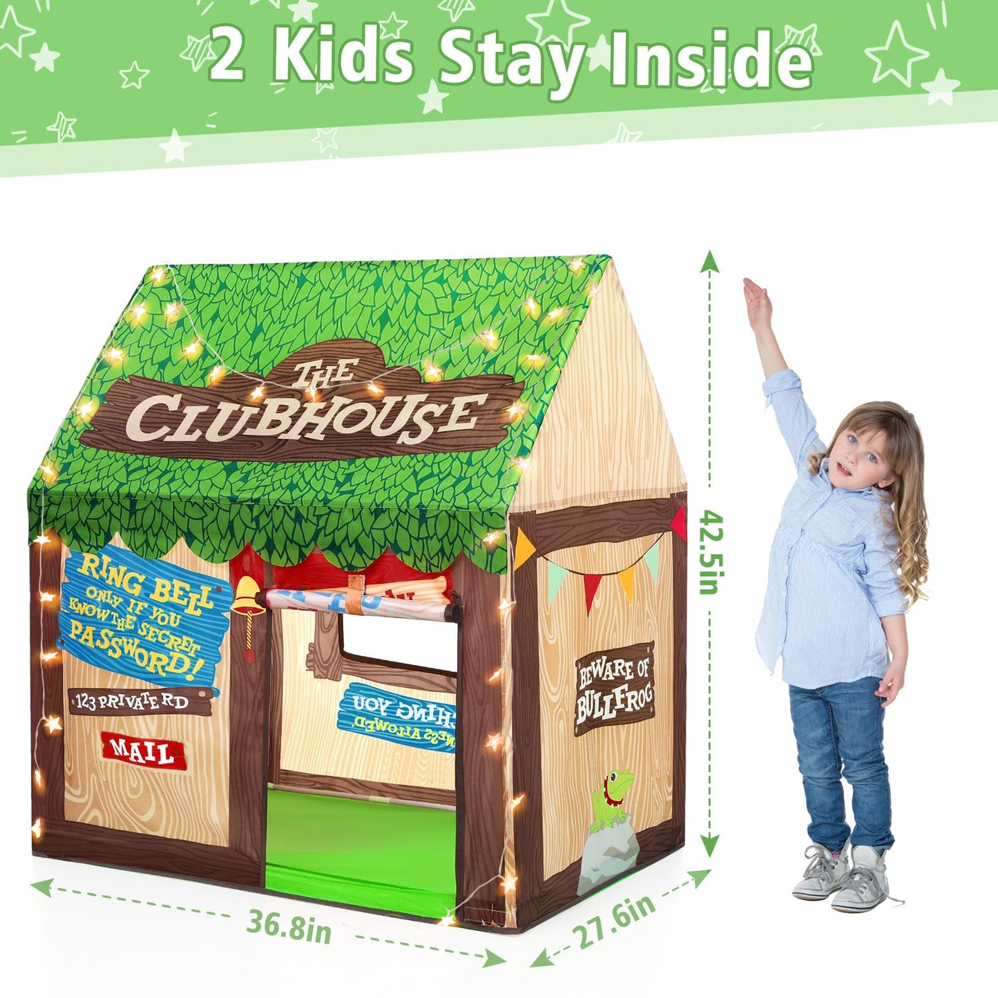SweHouse Play Tent for Kids - Indoor/Outdoor Polyester Playhouse, 38.6" L x 27.6" W x 42.5" H, Perfect Gift for Boys & Girls
