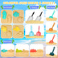 Beach Sand Toys For Kids,Sand Toys With 2 Collapsible Beach Bucket,2 Beach Sifter Shovel,Sand Shovel Set,Sand Castle Kit,Sea Ani