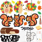 Zliisang 12PCS Make You Own Fall Crafts Kit Bulk Fall Animals Paper Suncatchers Foam Stickers Crafts DIY Kit for Autumn Thanksgi