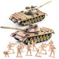 Maozyhomie 1:72 Ww2 Army Tank And Army Men Toys Playset, 2Pc Us Desert Tan Tank-2 Models With 10Pc Toy Soldiers, Rotating Turret