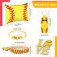 LEIFIDE 148 Pcs Softball Gift Softball Party Favors Makeup Bag Bracelet Keychain Stickers Hair Ties for Sport Birthday Decoratio