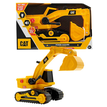 CatToysOfficial, CAT Construction 11.5'' Power Haulers Excavator, Realistic Lights & Sounds, Motion Drive Technology, Working Fe