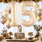 Katchon, Gaint Caramel 15 Balloon Number - 40 Inch | 15 Birthday Balloon Decor | 15Th Birthday Decorations For Party | Creme Number 15 Balloon | 15 Year Old Balloon For 15Th Birthday Party Supplies