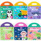6 Sets Portable Jelly Quiet Busy Sticker Book, Vehicle & Animal & Ocean & Dinosaur & Insect & Space Reusable Sticker Books For Kids, Toddler Sticker Activity Book Preschool Learning Activities
