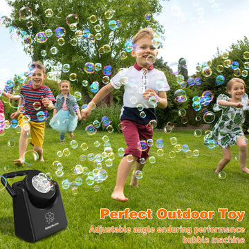 Bubble Machine Automatic Bubble Blower For Kids Batteries Operated Portable Bubble Maker Electric Bubble Machine Adjust Angle By 90° Indoor Outdoor Toy For Birthday Party Wedding Black