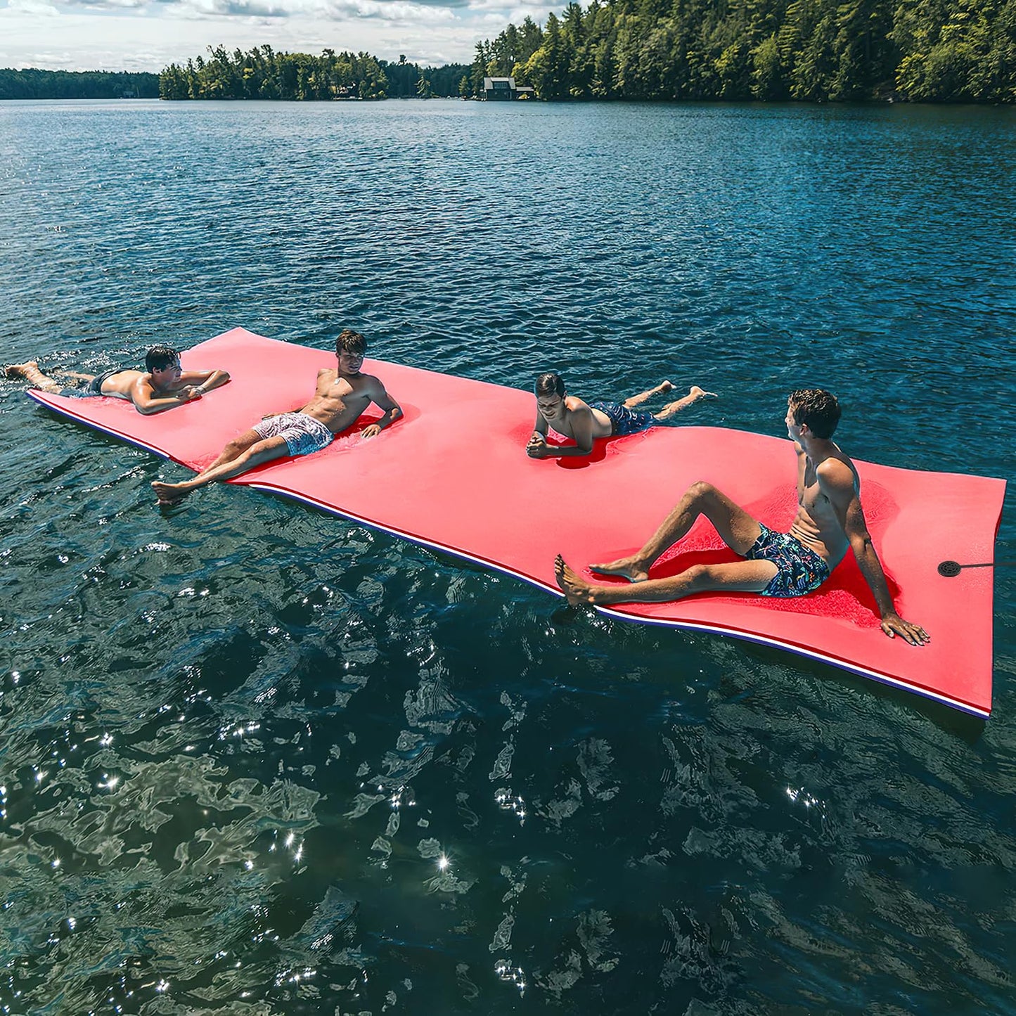 Oversized Lily Pad Floating Mat, 3 Layer 12'L x 6'W Floating Water Mat, Ocean, Beach, River, Pool, Lily Mat Floating Mat for Wat