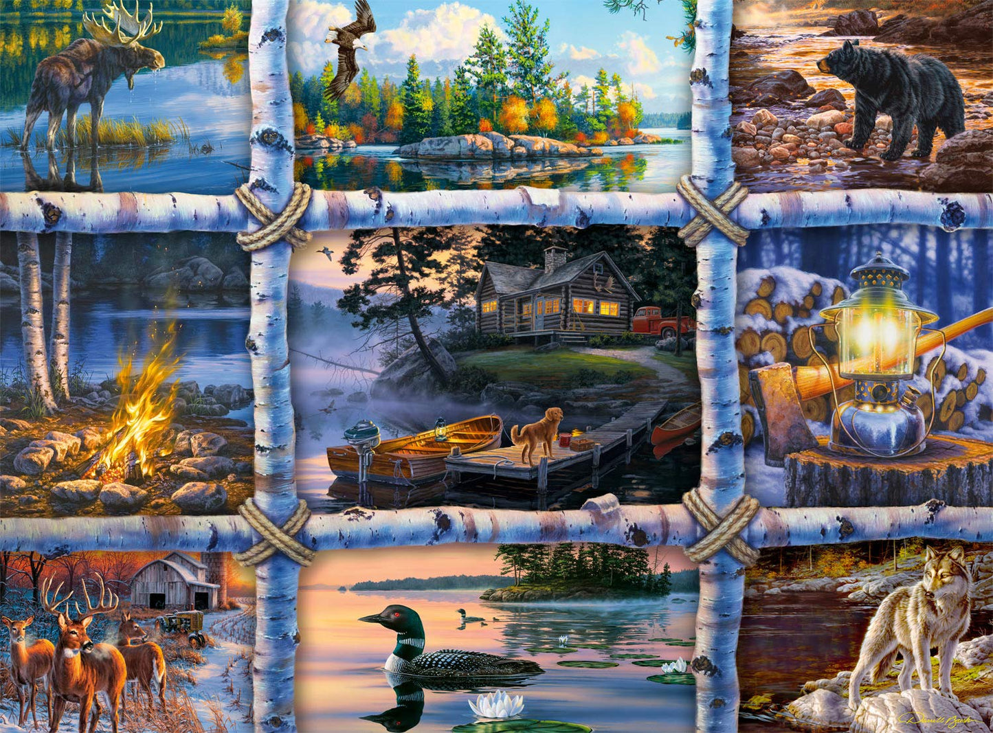 Buffalo Games 1000 Piece Jigsaw Puzzle - Darrell Bush North Country - Large Multicolor Cardboard 26.75 x 19.75 for Adults