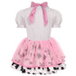 Nuehoryu Cowgirl Costume For Girls Led Cowgirl Dress For Girls Halloween Western Rodeo Dress Up (5-6 Years) Pink