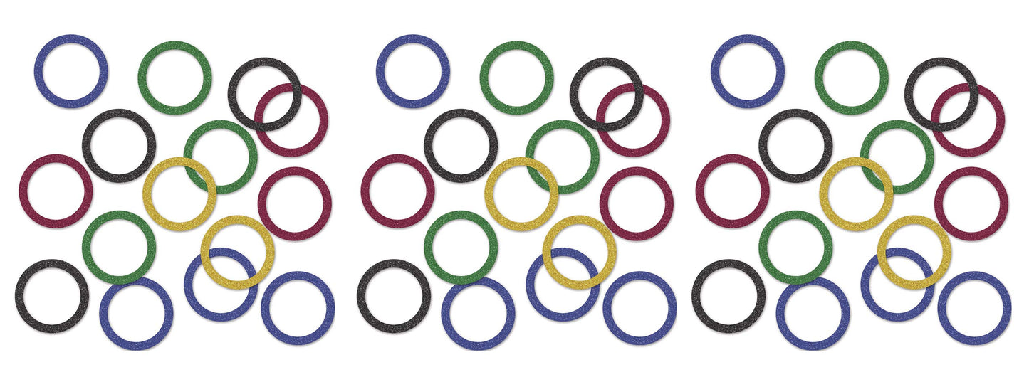Sports Party Rings Del Sparkle Confetti Pack of 3