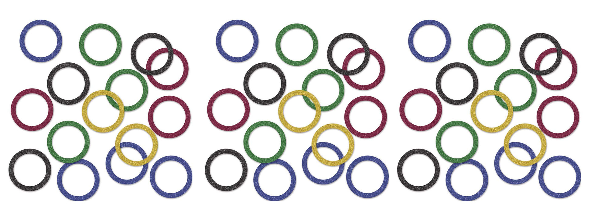 Sports Party Rings Del Sparkle Confetti Pack of 3