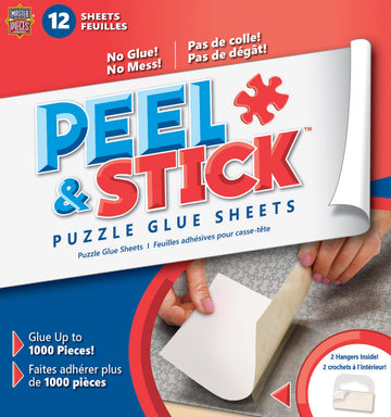 Masterpieces Accessories - Peel & Stick Jigsaw Puzzle Glue Sheets, 12 Permanent Adhesive Sheets