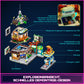 FUNWHOLE Cyberpunk Japanese-Izakaya Building Bricks Set, 1987 Pcs, LED Light Model, 11.1"x10.2"x16.2", Multicolor, F