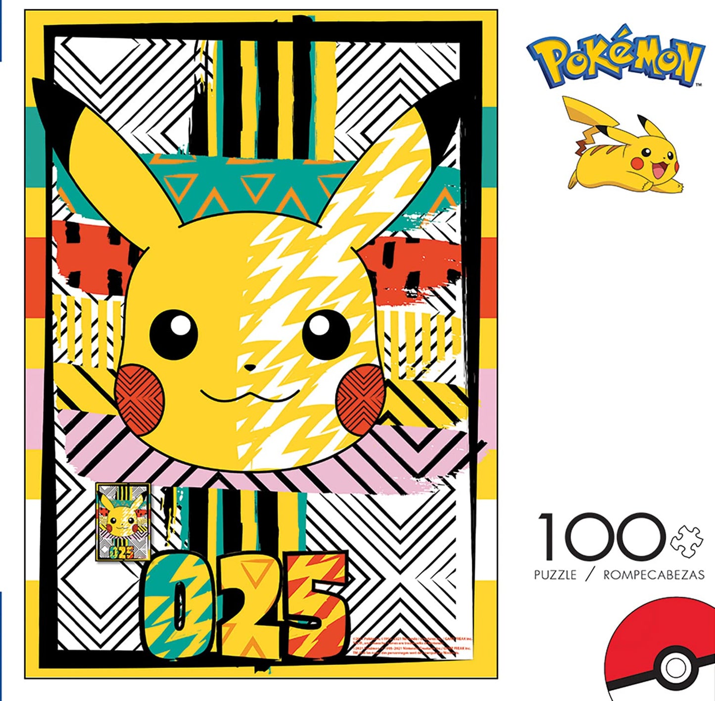 Buffalo Games - Pokemon -No. 25 Summer Pattern - 100 Piece Jigsaw Puzzle For Families -Challenging Puzzle Perfect For Game Nights - Finished Size Is 15.00 X 11.00