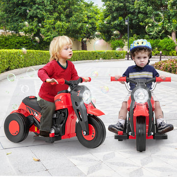 Olakids Kids Motorcycle, 6V Electric Ride On Car With Automatic Bubble Function, Foot Pedal, Headlight, Music, 3 Anti-Skip Wheel