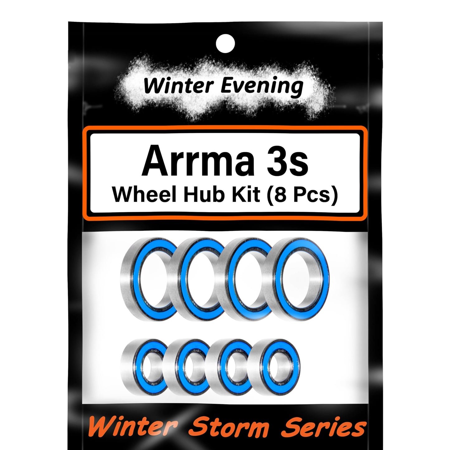 Winter Evening - for 3s Arrma Big Rock Granite Senton Typhon 3S BLX Hubs Carriers Bearings Kit (8 Pcs)
