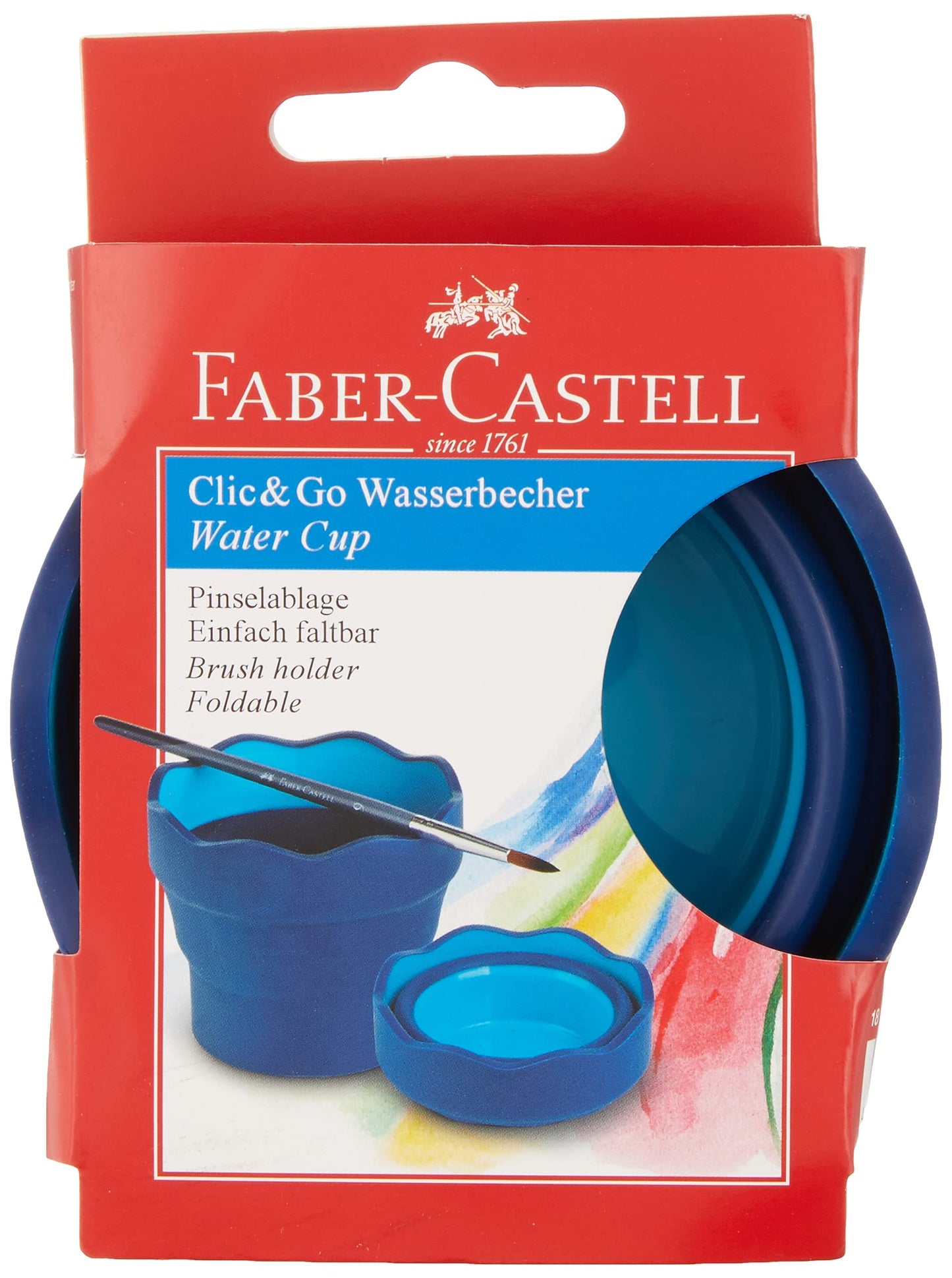 Faber Castell Plastic Click and Go Water Cup, Blue