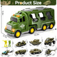 Doloowee 14 in 1 Green Military Truck Toys, Army Tanks Set with Soldier Men, Army Men Toys, Military Truck Toy with Lights and S