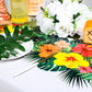 Irenare 3 Sheets Hawaiian Luau Tablecloths for Party Decoration 54 x 108 Inch Tropical Palm Leaves Table Cloth Hawaii Disposable