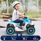 Anpabo 6V 7Ah Kids Atv Ride On Toy, 4 Wheeler For Toddler W/Headlight, Forward & Reverse, Horn, Music Player, Usb, Mp3, Treaded Tires, Ideal Gift For Toddlers(Blue-White)