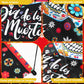 Tegeme 3 Pcs Day of The Dead Door Sign Flag Dia De Los Muertos Front Door Decoration Halloween Hanging Decor Banner Wall Flag Or