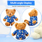 Civaner 2 Pack Blue And Pink Bear Clothes Outfit, Fit Most 12-16 Inch Bears Stuffed Animal Pajamas Plushie Clothes For Stuffed Animals, Pre-Kindergarten Toys(Rainbow Style)