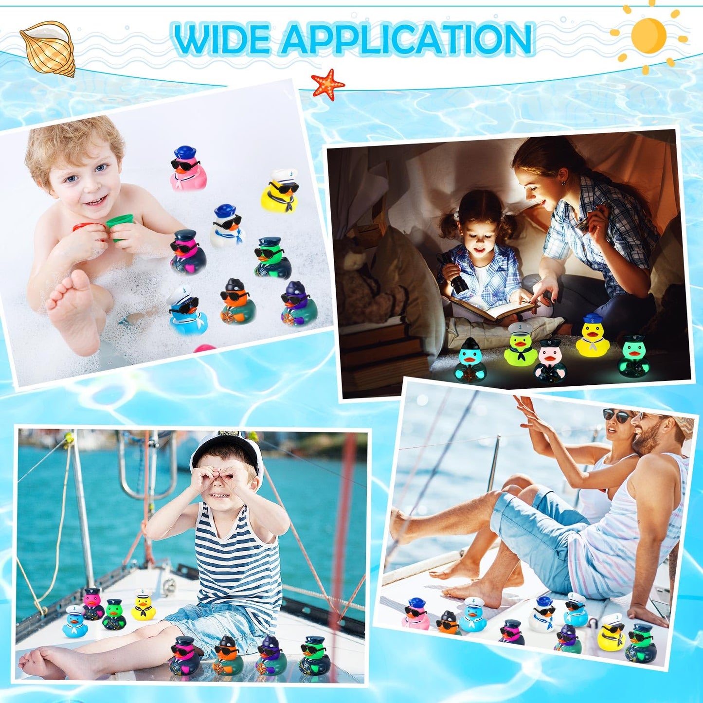 Rotatingpals 48 Pcs Halloween Cruise Ducks Light up Rubber Ducks Glow in The Dark Cruise Ship Hiding Accessories 2.4 Inch Nautical Sailing Rubber Decor for Thanksgiving Christmas Party Favor Birthday