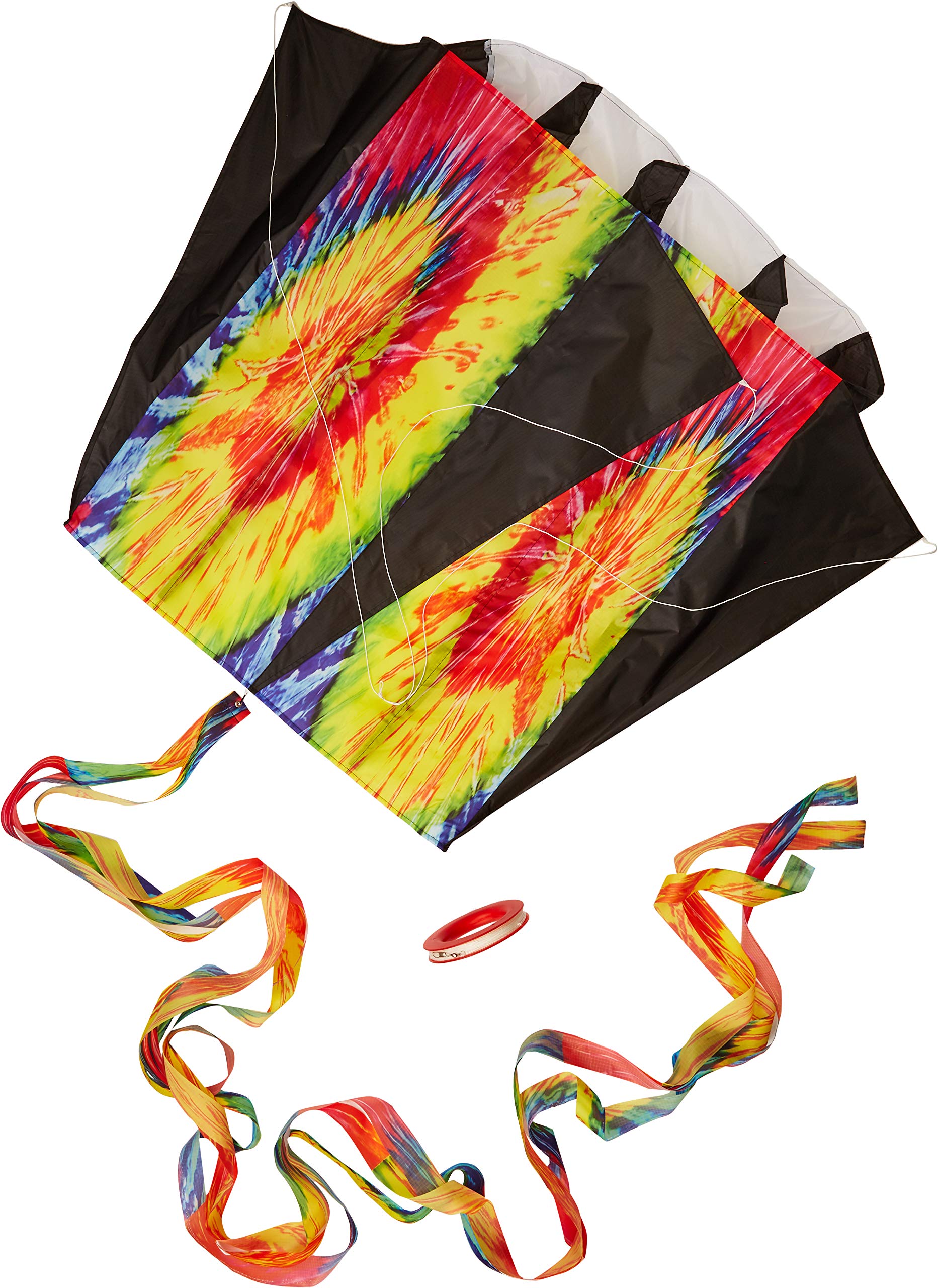 In the Breeze 2979  7.5 Tie Dye Black Air Foil Kite, Easy Flying, SingleLine Travel Kite, Beginner to Intermediate Skill Level