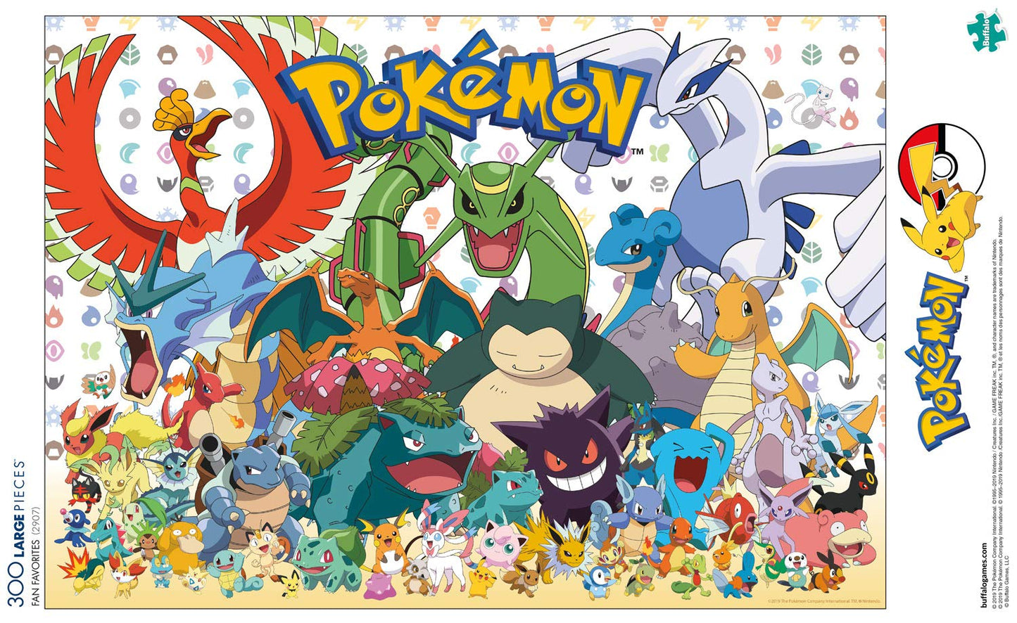 Buffalo Games Pokémon Fan Favorites 300 Large Piece Jigsaw Puzzle - Multicolor, 21.25"L x 15"W, Cardboard, Model 2907