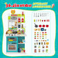 Kids Kitchen Playset,Play Kitchen for Kids Toddler with Sounds and Lights, Cooking Stove Steam,Play Sink,Play Food and Kitchen A