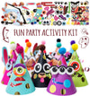 Glittery Garden Party Hats for Kids Art & Craft. Fun Birthday Activity Kit with Stickers. Animal Theme Party Favor, Game Supplie