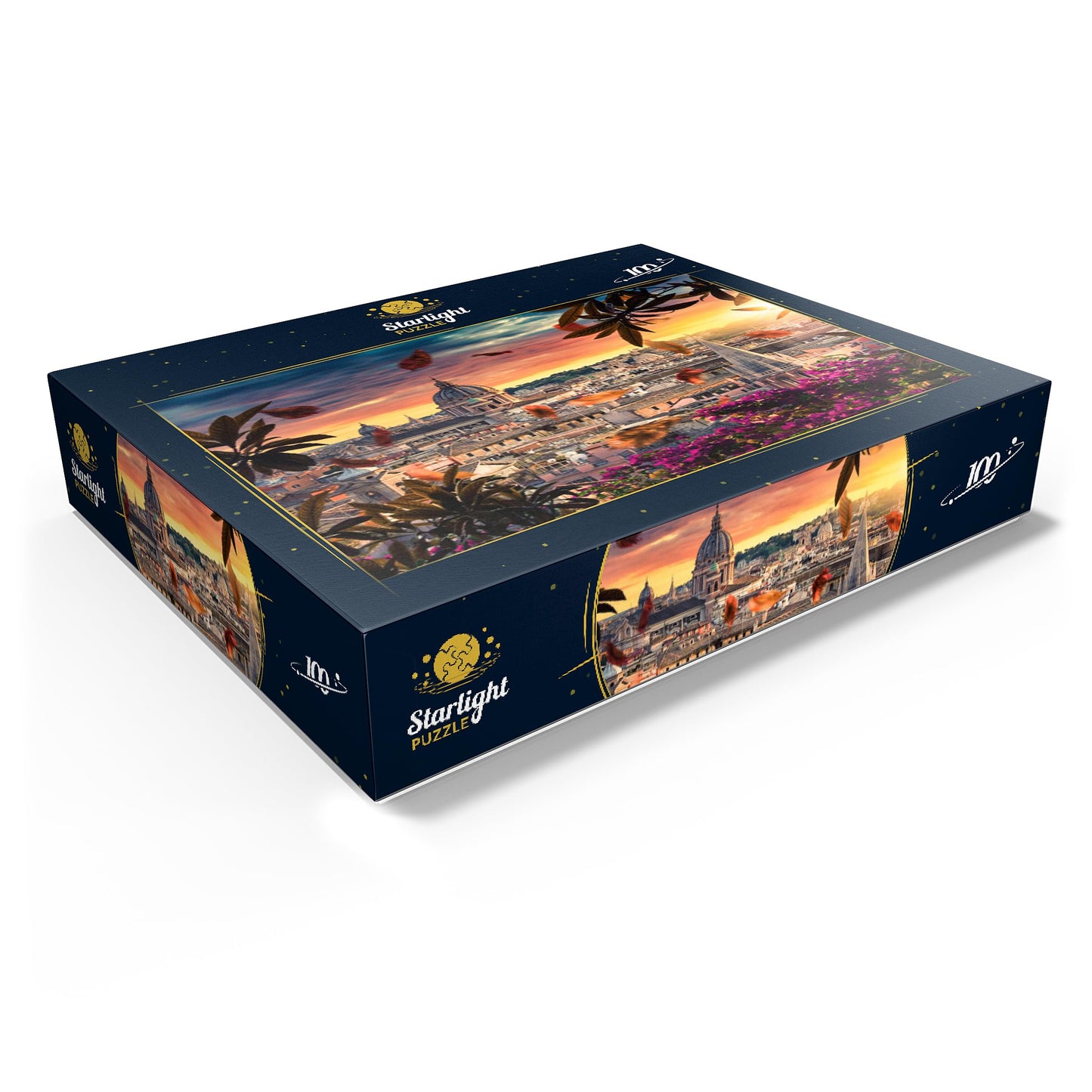 MyPuzzle Beautiful Sunset Over The City of Rome in The Evening - Premium 100 Piece Jigsaw Puzzle for Adults