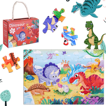 Yogeon Puzzles For Kids Ages 4-8, 3-5,36 Piece Dinosaur Puzzles For Toddler 4-6,Floor Puzzle Age 5-7 Children Learning Preschool