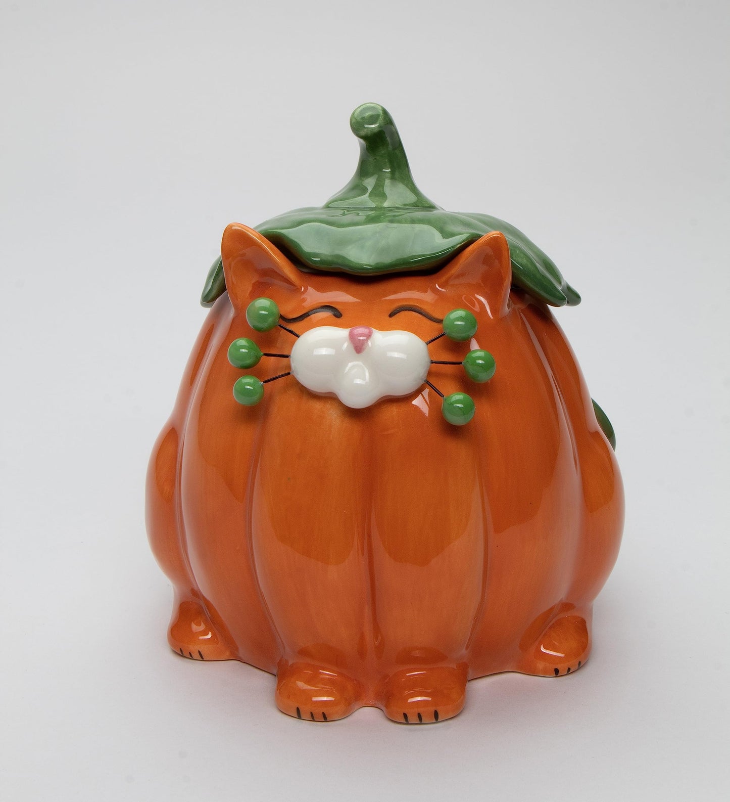 Cosmos Gifts Fine Ceramic Whisker Cat Pumpkin Cat Candy Box By Amy Lacombe