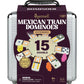 Queensell Mexican Train Dominoes Set Double 15, Dominoes Set For Adults And Family, Mexican Train Double 15 Dominoes Set Colored Dot - 136 Tiles, 9 Trains, Wooden Hub, Aluminum Case (Double 15)
