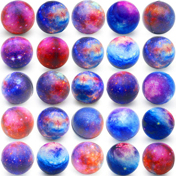 96 Pack Galaxy Stress Balls Bulk For Kids Adults 2 Inch Space Squeeze Anxiety Fidget Sensory Balls Children Outer Space Mini Rel