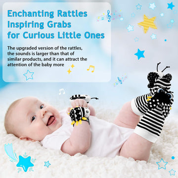 Baby Toys 0-6 Months - High Contrast Baby Toys For Newborn Toys 0-3 Months Brain Development Infant Toys Baby Rattles 6-12 Month