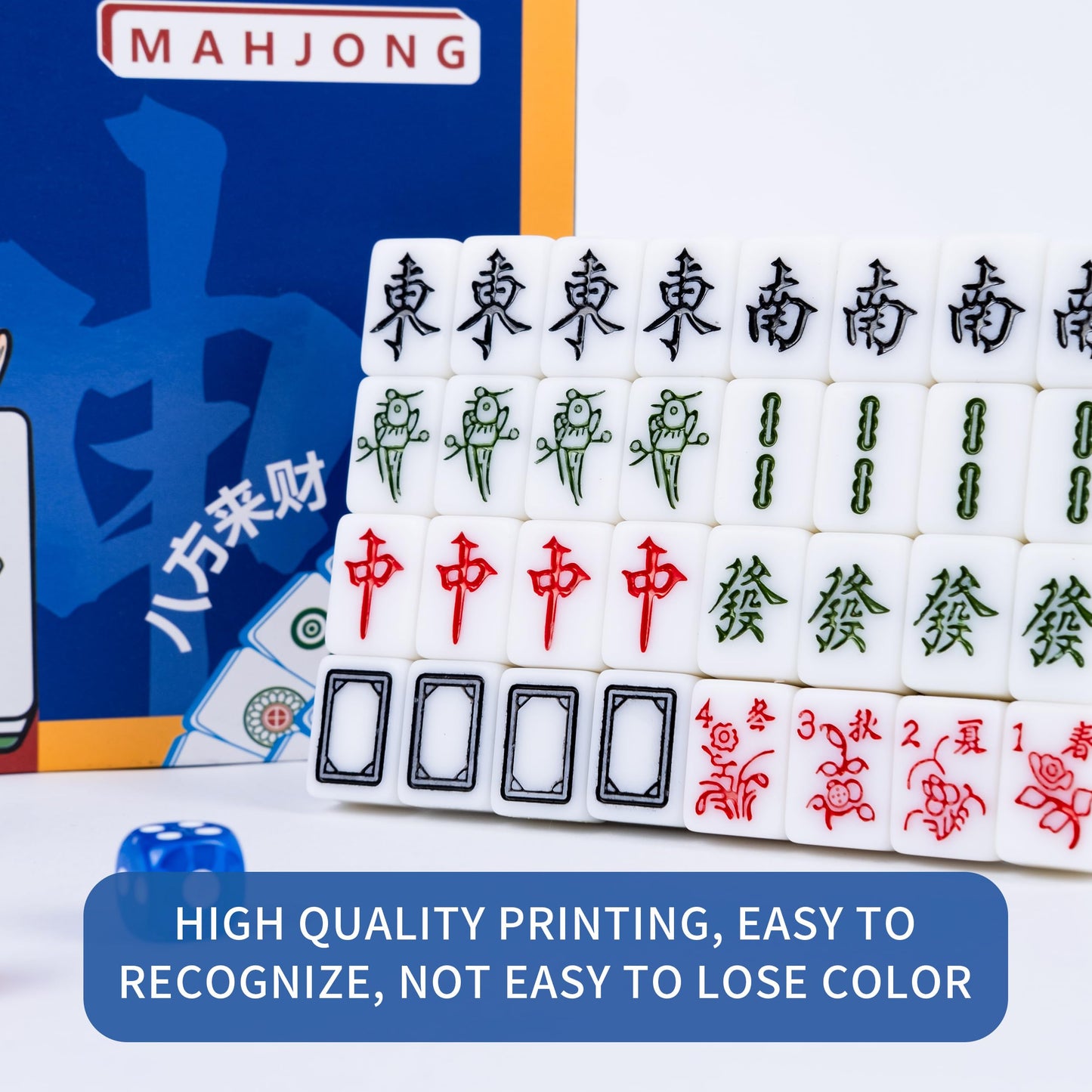 drizzle Pink Travel Mini Mahjong Set 20mm with Instructions - Portable 146 Tiles - for Beginners with 4PCS Racks 2 Pounds - Chin