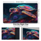 MTG Playmat Game Play Mat for MTG TCG 24 x 14 inches Cards Game Playmats Trading Card Game Stitched Play Mats Commander Deck Gaming Desk Mat Card Gameplay Mats-Colored Turtle