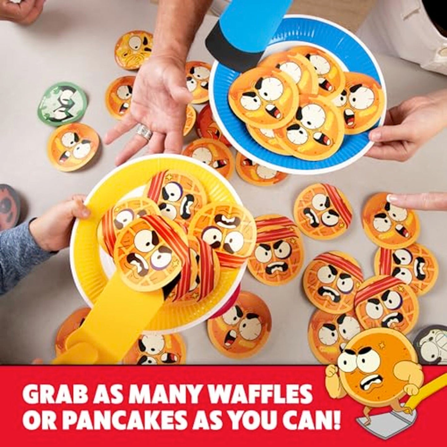 WHAT DO YOU MEME? Waffles vs Pancakes Game - Family Fun, Medium Size, Red, Model WW4010, Kids 8+