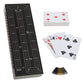 We Games 3 Player Wood Cribbage Set - Easy Grip Pegs And 2 Decks Of Cards Inside Of Board - Black Stained