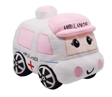 Yonlit Soft Plush Ambulance Stuffed Car Toy Super Cute White Truck Plushie Excellent Gifts For Kids Or Birthday Party 10.6 Inche