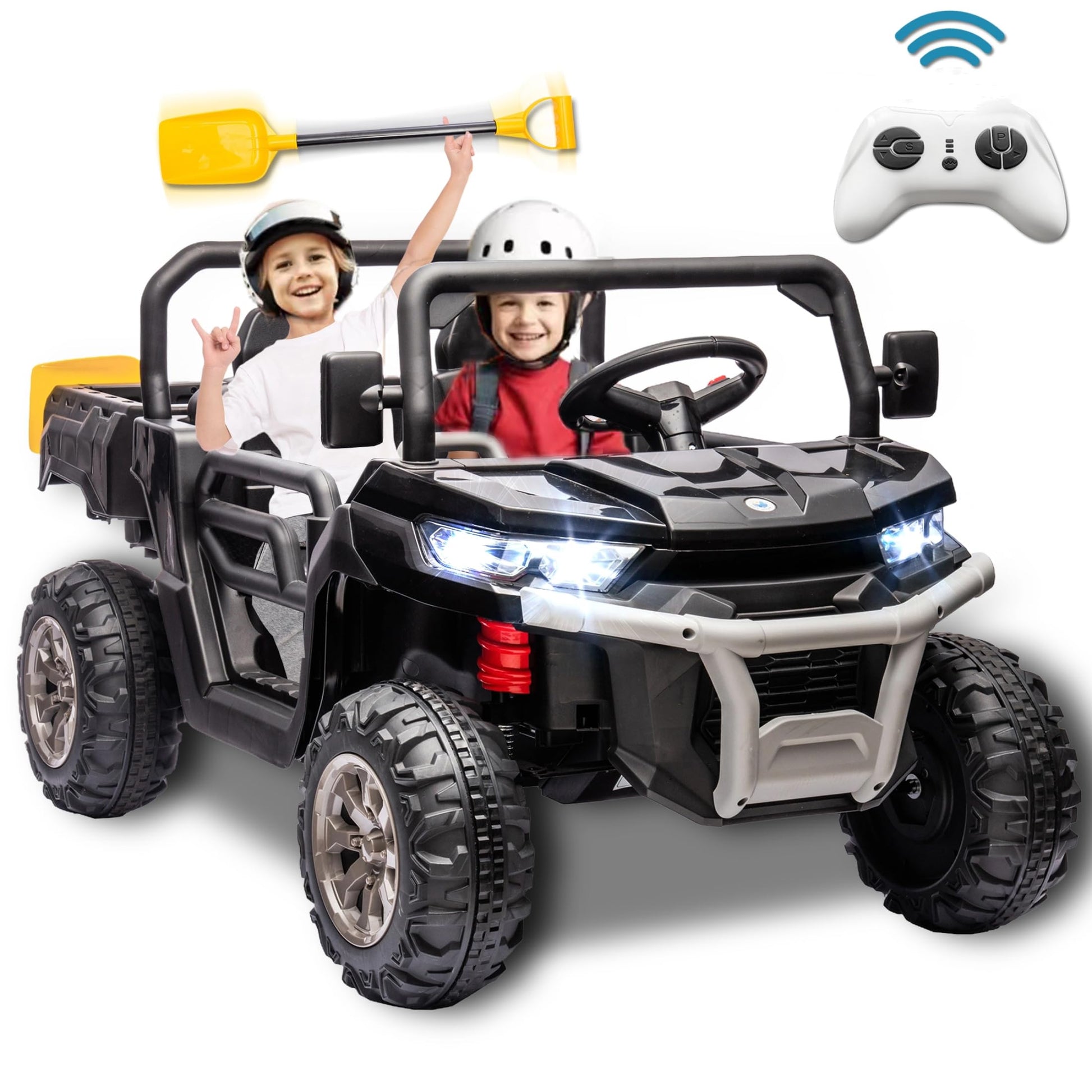 24V Ride On Toys For Big Kids W/Remote Control, 2 Seater Kids Utv W/20 Seat, 2X200W Powerful Motors, 24V Ride On Dump Truck W/Du