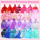 75 Pcs Doll Clothes and Accessories Gift Box Package 5 Wedding Gowns 4 Evening Dresses 8 Fashion Dresses 3 Set Casual Outfit  2 Swimsuit 30 Hanger 10 Shoes 10 Accessories Toys for Girls Kid Gift