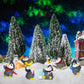 Macarrie 20 Pcs Penguin Figurines Cute Penguin Characters Toys Penguin Figures Cake Toppers Decorations Winter Small Penguin Fig