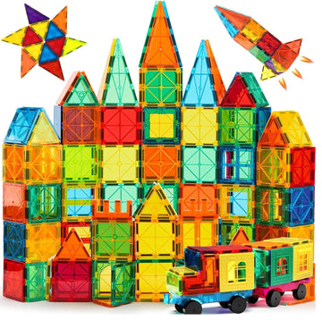 Dimazo 100 Pieces Magnetic Tiles Magnet For Girls Boys Sensory Magnetic Blocks Building Toys For Kids Preschool Learning Montess