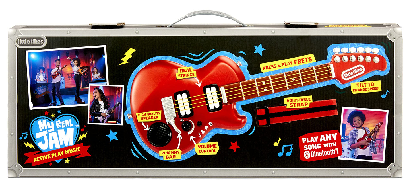 Little Tikes My Real Jam Electric Guitar, Realistic Toy Guitar with Strap, Musical Instrument with 4 Play Modes, Play Any Song w