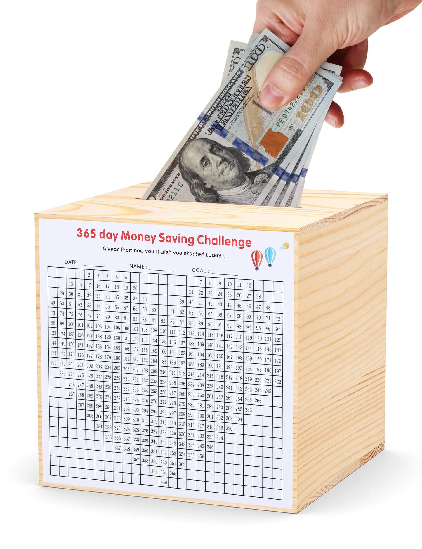 Hchangen Adults Piggy Bank Creative For Real-Money, Natural Wood Money Box, Can Only Save The Piggy Bank That Cannot Be Taken Ou